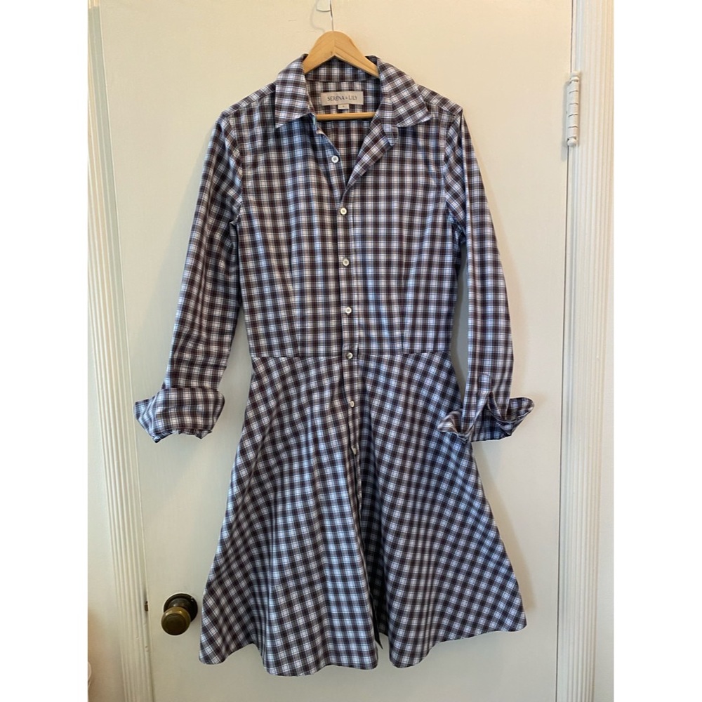 Serena & Lily Plaid Button Front Dress Gem